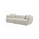 SOFA ESTACIONARIO DE CUATRIO ASIENTOS EN TELA BEIGE