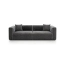 SOFA ESTACIONARIO DE TRES ASIENTOS EN TELA GRIS