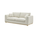 SOFA ESTACIONARIO DE TRES ASIENTOS EN TELA BEIGE