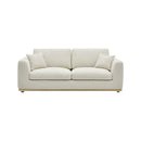 SOFA ESTACIONARIO DE TRES ASIENTOS EN TELA BEIGE