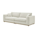 SOFA ESTACIONARIO DE CUATRO ASIENTOS EN TELA BEIGE