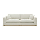 SOFA ESTACIONARIO DE CUATRO ASIENTOS EN TELA BEIGE