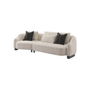 SOFA ESTACIONARIO DE TRES ASIENTOS EN TELA BLANCA