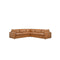 SOFA SECCIONAL ESTACIONARIO JERSEY CON FRENTE DE PIEL CAMEL
