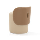 OTOMAN EN PU BEIGE Y RESPALDO CAMEL