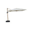 SOMBRILLA 3.5X3.5M COLOR BEIGE CON BASE, CUATRO RUEDAS DESMONTABLE