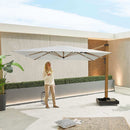 4X4M SUPER HANGING UMBRELLA WITH BEIGE AND COLOR WOOD
