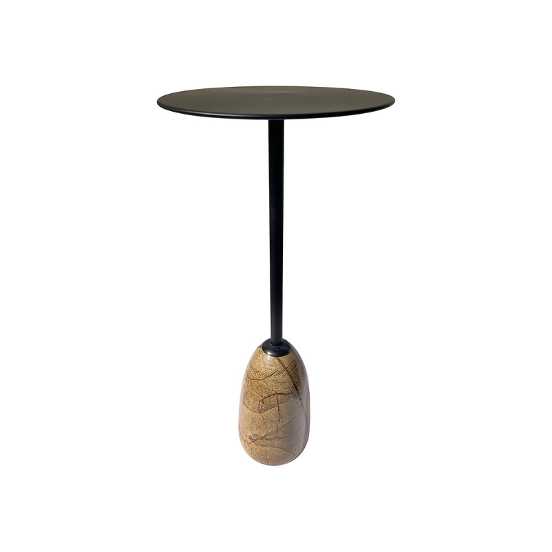 MESA LATERAL EN MARMOL MARRON