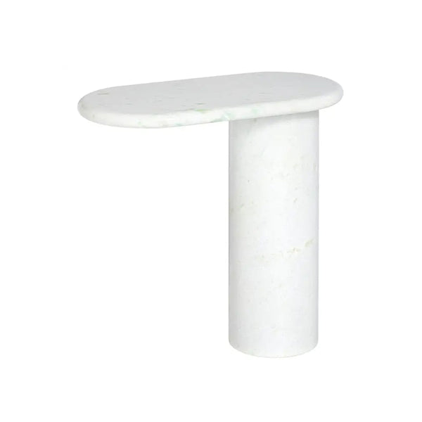 MESA LATERAL EN MARMOL BLANCO