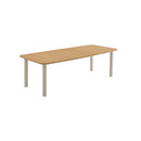 MESA DE COMEDOR CON TOPE ACABADO MADERA Y PATAS BEIGE