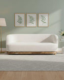 SOFA DE EXTERIOR DE TRES ASIENTOS EN TELA TEXTURIZADA BLANCA