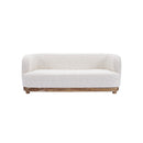 SOFA DE EXTERIOR DE TRES ASIENTOS EN TELA TEXTURIZADA BLANCA