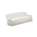 SOFA ESTACIONARIO DE TRES ASIENTOS EN TELA TEXTURIZADA BLANCA CREMA