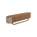 MESA DE TV ACABADO DE MADERA Y BEIGE