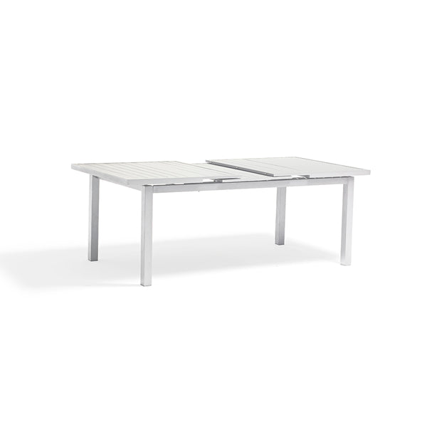 MESA DE COMEDOR EXTENDIBLE DE EXTERIOR BLANCA