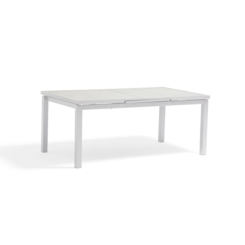 MESA DE COMEDOR EXTENDIBLE DE EXTERIOR BLANCA