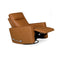 BUTACA RECLINABLE MANUAL CON FRENTE DE PIEL CAMEL