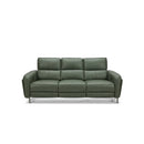 SOFA RECLINABLE ELECTRICO DE TRES ASIENTOS CON FRENTE DE PIEL VERDE