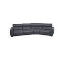 SOFA SECCIONAL RECLINABLE ELECTRICO CON FRENTE DE PIEL AZUL
