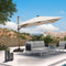 SOMBRILLA PROVENCE 3X3M CON LUZ LED, CON LA TAPA INCLINABLE GIRATORIA, COLOR BEIGE Y MADERA