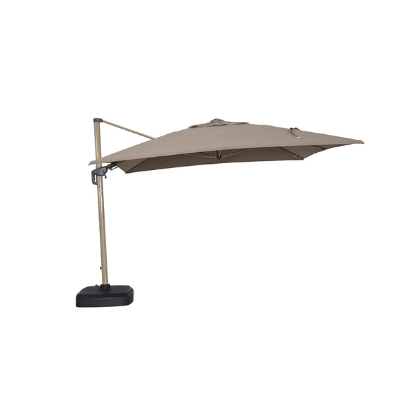 SOMBRILLA GALAXY DE 3.5X3.5M EN COLOR GRIS TAUPE CON BASE