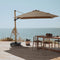 SOMBRILLA PROVENZAL 3X3M CON TAPA INCLINABLE GIRATORIA, COLOR MADERA Y GRIS TAUPE, CON BASE