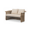 SOFA DE EXTERIOR DE DOS ASIENTOS EN TELA BEIGE Y CUERDA