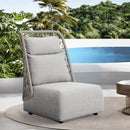 ALUM ROPE UPHOLSTERY HIGH BACK CHAIR, ROUND ROPE, WITH AXROMA ALPINE OLEFIN FABRIC CUSHION