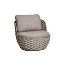 BUTACA ESTACIONARIA EN TELA KAKI Y CUERDA GRIS