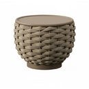 MESA DE CENTRO TOPE DE METAL TAUPE Y CUERDA GRIS