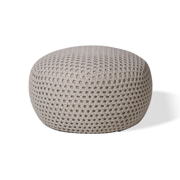 ALUM UPHOLSTERY ROPE WEAVING OTTOMAN, OLEFIN FABRIC, OLEFIN FLAT ROPE