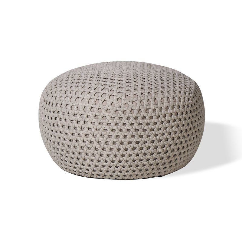 ALUM UPHOLSTERY ROPE WEAVING OTTOMAN, OLEFIN FABRIC, OLEFIN FLAT ROPE