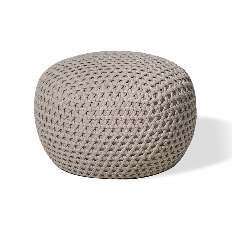 OTOMAN DE EXTERIOR EN TELA BEIGE