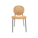 SILLA DE COMEDOR DE EXTERIOR ESTILO MIMBRE NATURAL