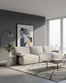 SOFA ESTACIONARIO DE TRES ASIENTOS EN TELA BEIGE