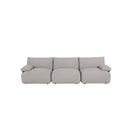 SOFA ESTACIONARIO DE TRES ASIENTOS EN TELA BEIGE