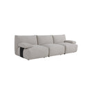 SOFA ESTACIONARIO DE TRES ASIENTOS EN TELA BEIGE