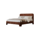 CAMA KING EN TELA TERRACOTA CON MEDIDA ESPECIAL