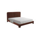 CAMA KING EN TELA TERRACOTA CON MEDIDA ESPECIAL