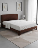 CAMA KING EN TELA TERRACOTA CON MEDIDA ESPECIAL