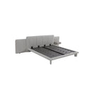 CAMA KING EN TELA TEXTURIZADA GRIS