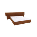 CAMA KING EN TELA MARRON