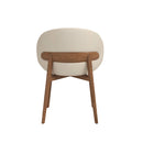 SILLA DE COMEDOR CON FRENTE DE PIEL BEIGE Y PATAS ACABADO DE MADERA