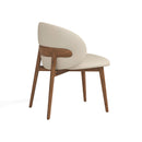 SILLA DE COMEDOR CON FRENTE DE PIEL BEIGE Y PATAS ACABADO DE MADERA