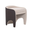 BANCO CON FRENTE DE PIEL CAFE Y BEIGE