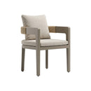 SILLA DE EXTERIOR EN TELA BEIGE Y MARCO GRIS