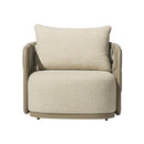 BUTACA DE EXTERIOR EN TELA TEXTURIZADA BEIGE CUERDA Y MARCO GRIS