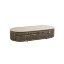 MESA DE CENTRO ESTILO PIEDRA Y CUERDA GRIS
