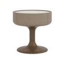 MESA DE NOCHE TOPE ESTILO MARMOL Y BASE BEIGE Y ACABADO DE MADERA