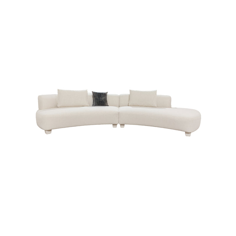 SOFA  SECCIONAL ESTACIONARIO EN TELA OFF WHITE